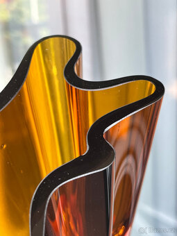 Rosenthal Křišťálová váza Flux Amber 14 cm, H. Paul - 4