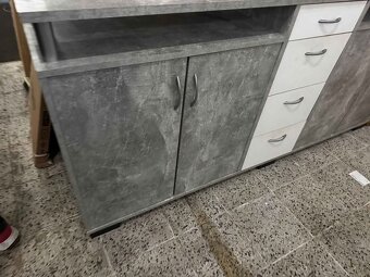 Kvalitní veliká komoda se šuplíky v dekor Beton 209X98X38 - 4