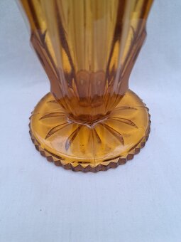 Váza art-deco ambrové sklo - 4