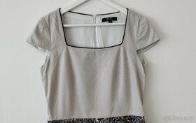 Šedo-černé pouzdrové šaty vel. 38/40 - 4