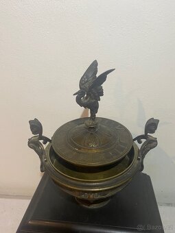 Prodám celo-mramorové krbové/stolní hodiny (mantel clock). - 4