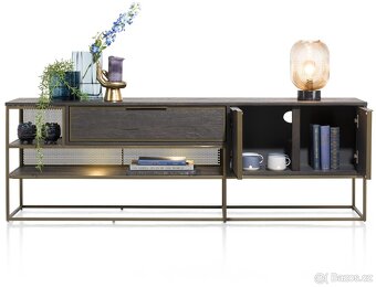 Industriální TV komoda City - antracit a kov - 4