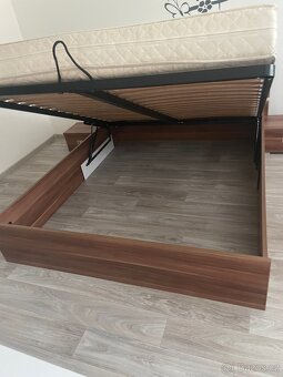 Postel 160x200 , švestka + 2 noční stolky - 4