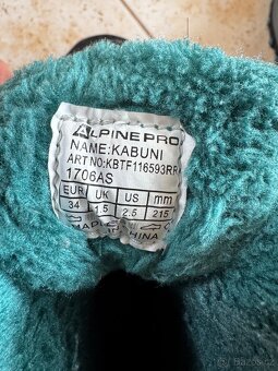 Dívčí zimní boty vel. 34 zn. Alpine - 4