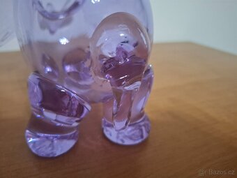 Hutní sklo slon pokladnička - 4