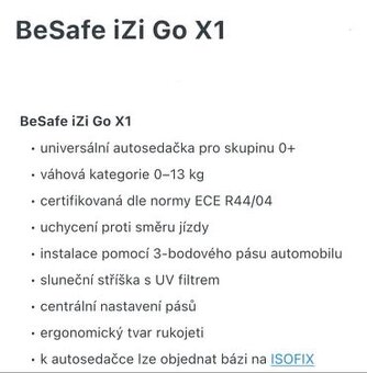 Autosedačka BeSafe iZi Go X1 - 4
