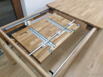 Nový rozkládací stůl bělený dub masiv 90x180+70 cm - 4