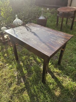 Starožitný masivní stůl se šuplíkem - 4