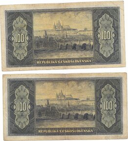 100 Kčs 1945 Masaryk JA,JG,JL,JM,JN - 4