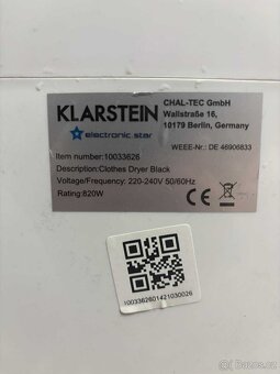 Klarstein Zap Dry 820W - kompaktní sušička do užších prostor - 4