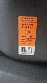 Autosedačka Britax Römer King 9-18kg - 4