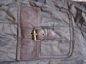 Bunda pravá kůže / látka, vel. L/40, s podšívkou - 4