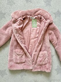Chlupatkový růžový kabátek HM, vel. 140 - 4
