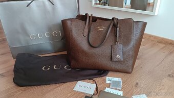 Velká kožená kabelka Borsa GUCCI swing, nová - 4