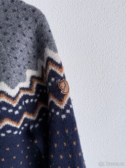 Vlněný svetr Fjallraven Ovik Knit Sweater M Dark Navy - 4