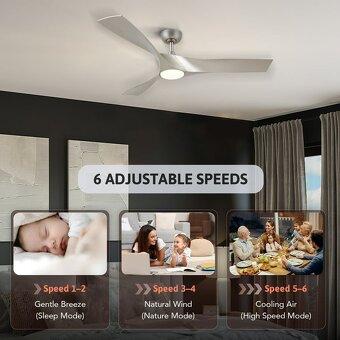 Nový moderní led osvětlení s ventilátorem s ovládáním - 4