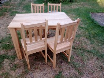 Jasanový jídelní stůl a židle - 4