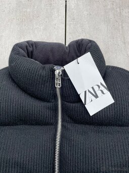 Zara Péřová Zimní Bunda Černá | Puffer Jacket Black Corduroy - 4
