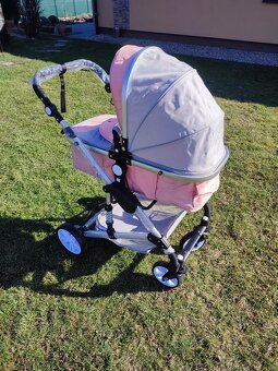 Nový kombinovaný kočárek 3v1 (růžový) - 4