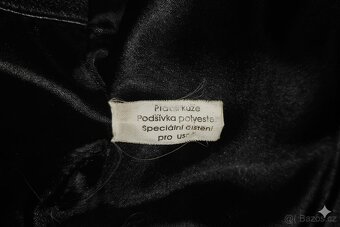 KARA Pravá Kůže Biker Bunda S Černá/Bílé Pruhy - Unisex - 4