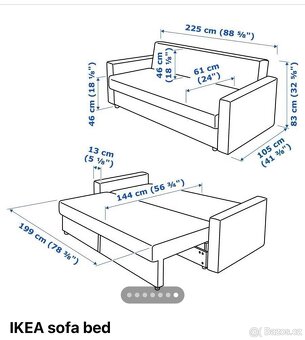 Rozkládací pohovka Ikea pro 3 osoby - 4
