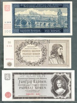 Staré bankovky PROTEKTORÁT KOMPLET SESTAVA pěkný stav - 4