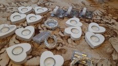 Svatební dekorace - svíčky, svítící LED řetěz - 4
