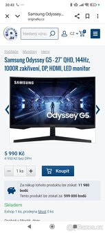 Prodám Monitor Samsung odyssey G5. - 4