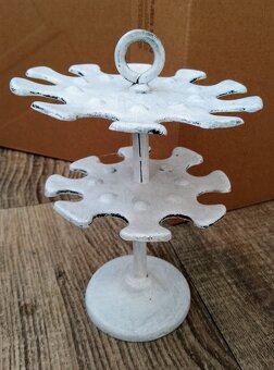 STAROŽITNÝ KOVOVÝ STOJÁNEK NA RAZÍTKA + 9 ks razítek - 4