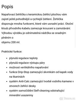 Žehlička Sencor SSI 8710VT. - 4