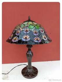 Luxusní starožitná zdobená masivní lampa tyfany - 4