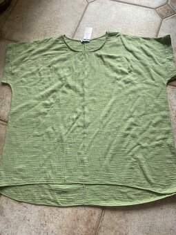 Velikáá nová hráškově zelená tunika mušelín 54 a více - 4