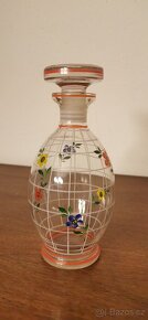 Skleněný malovaný džbán, karafy a skleničky - 4