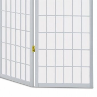 3 dílný paravan bílý z dřeva - 4