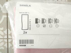 NOVÉ sametové balvněné závěsy Ikea Sanela růžové 140 x 300cm - 4
