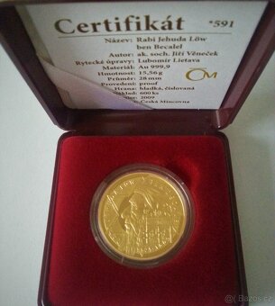 Zlatá medaile - Rabí Jehuda Löw ben Becalel, 15.56 gr - 4