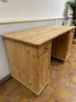 Masivní psací stůl z borovice, 145CM - 4