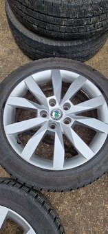 Alu kola 5x112 Škoda R17 pneu 205/50R17 continental zimní - 4