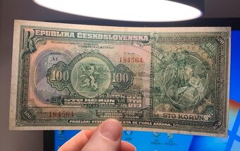 Staré bankovky 100 korun 1920 pěkný stav VZÁCNÁ - 4