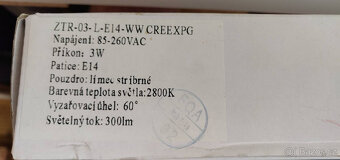 (10x) E14, 2800K, 300lm, 60 stupňů, 85-220VAC, LED, 3W - 4