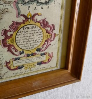 HISTORICKÁ  MAPA  EVROPY  / obraz 56 x 46cm / - 4