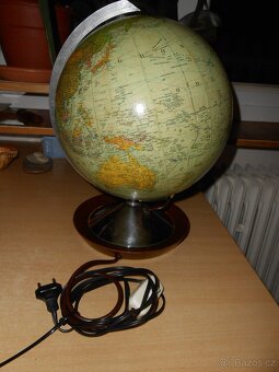 Starý těžký skleněný globus JRO MUNCHEN obvod 82cm - 4