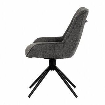 Šedá otočná jídelní židle - 4