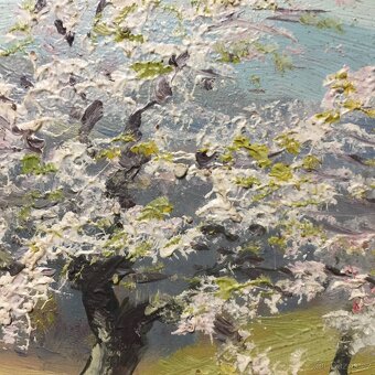 starý obraz Sad. Jabloně v květu. Tásler - 4