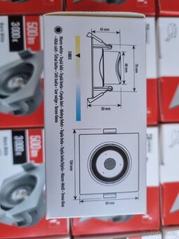 80x bodové světlo 6.5W 3000k 500lm - hranaté - 4