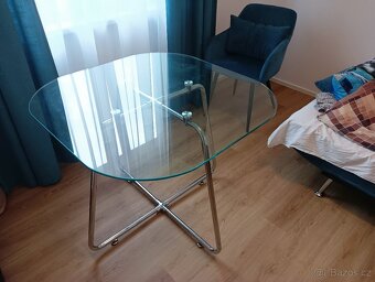 Kulatý skleneny stul průměr 90 cm - 4