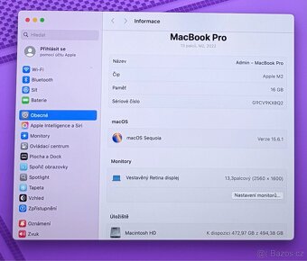 MacBook Pro M2 2022 /16GB RAM/512GB SSD/Záruka 91% BATERIE - 4
