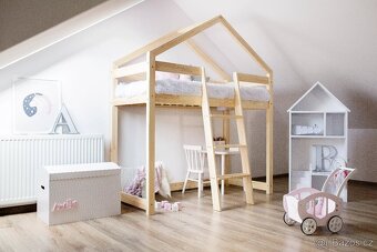 Dětská postel domeček 190×80 + pohanková matrace - 4