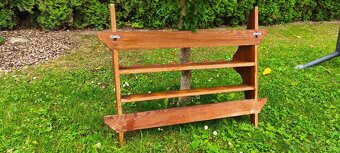 Dřevěná polička s věšákem - 4