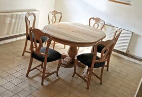 Stůl a 6 židlí, dub - 4